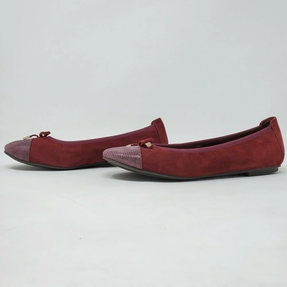 VIONIC 359 Minna Merlot Suede Reptile Cap Toe